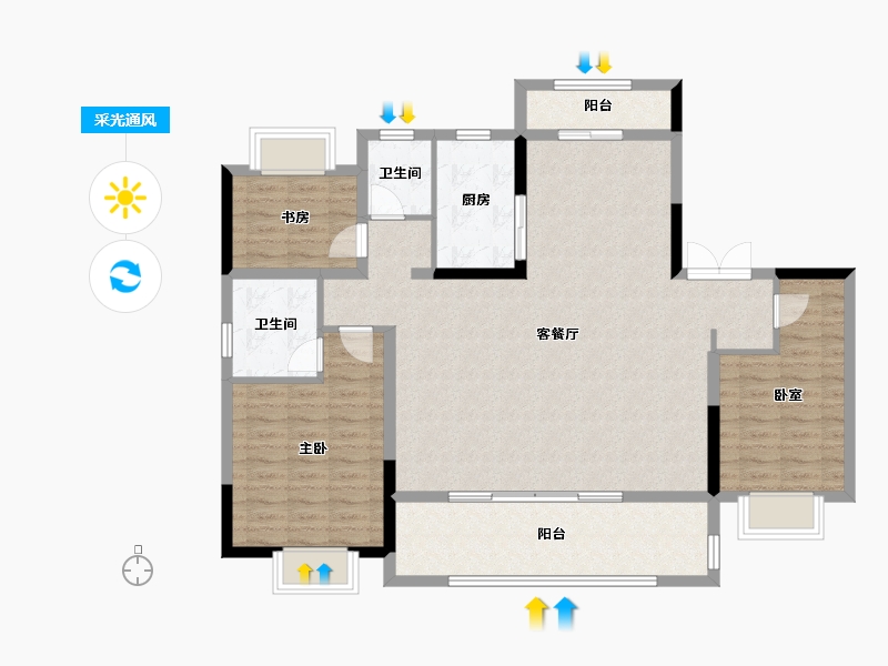 安徽省-安庆市-未来中心-116.11-户型库-采光通风