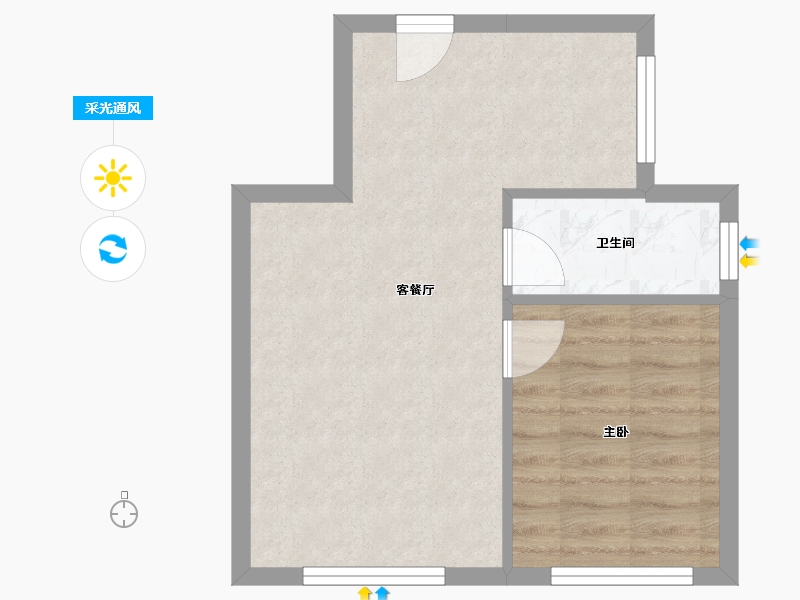 辽宁省-大连市-谷歌里-49.81-户型库-采光通风