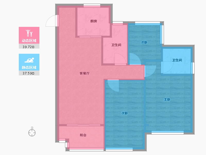 安徽省-合肥市-伟星珑胤台-83.12-户型库-动静分区