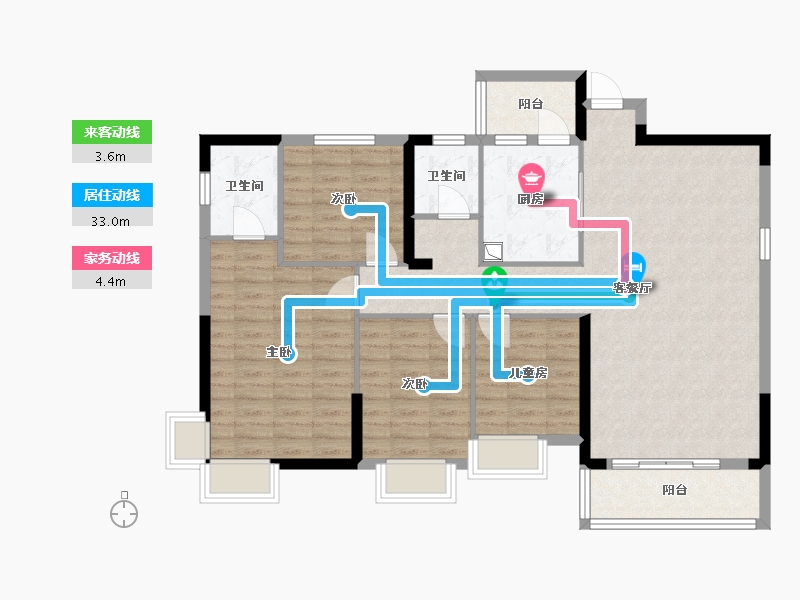 广西壮族自治区-南宁市-被服家园-118.06-户型库-动静线