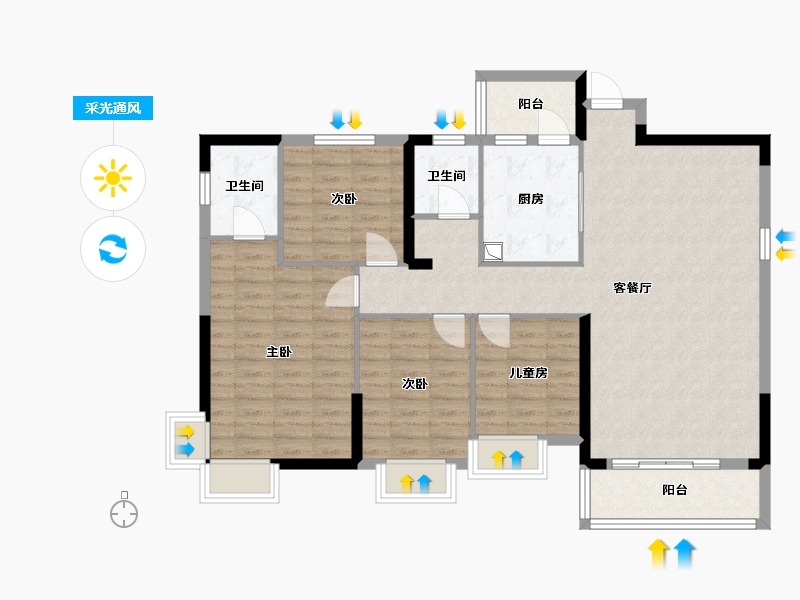 广西壮族自治区-南宁市-被服家园-118.06-户型库-采光通风