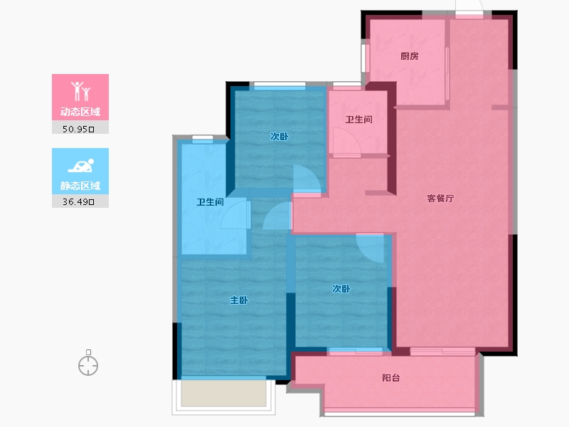 河南省-郑州市-旭辉一江云著-83.06-户型库-动静分区