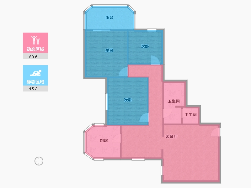 山东省-临沂市-桃源大厦-106.34-户型库-动静分区