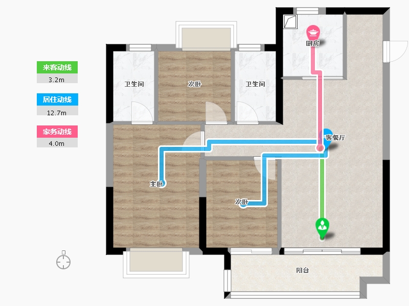 江西省-南昌市-江铃龙湖云璟-85.00-户型库-动静线