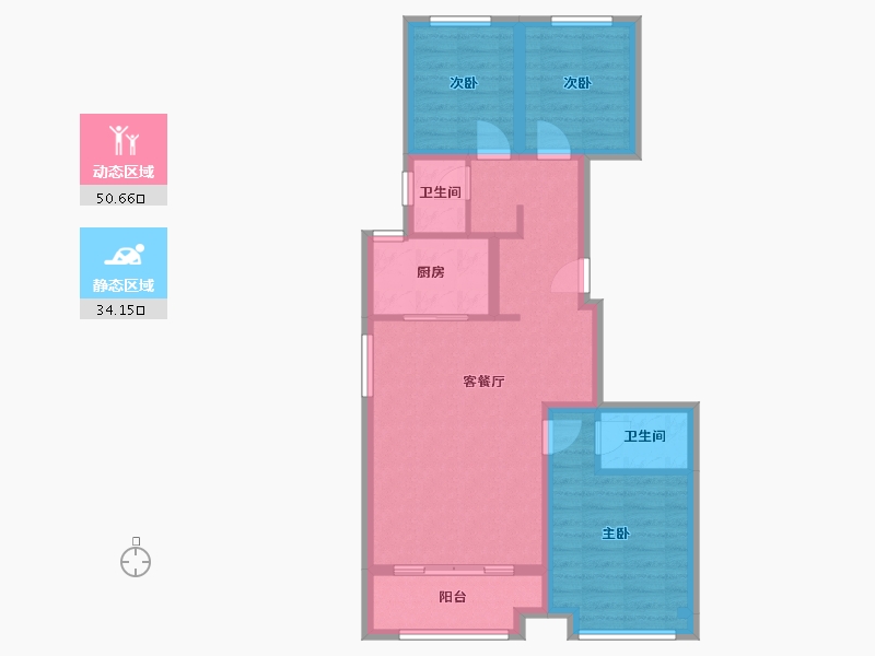 河北省-邢台市-嘉禾9号-88.59-户型库-动静分区