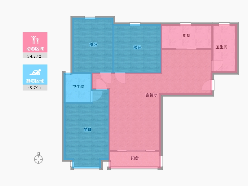 河北省-石家庄市-东胜金色里程-97.23-户型库-动静分区