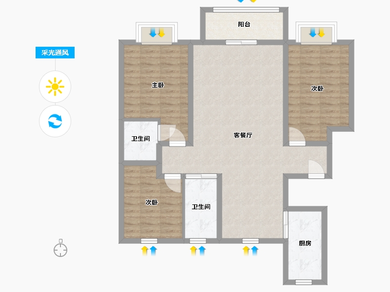 河北省-邢台市-翰林名邸-97.42-户型库-采光通风