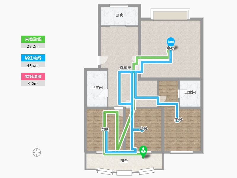 浙江省-台州市-杏花小区-149.00-户型库-动静线