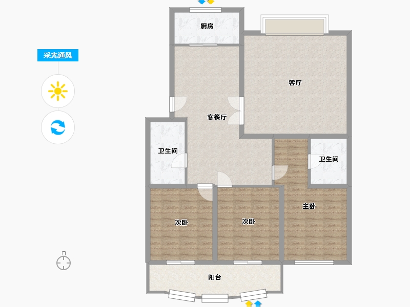 浙江省-台州市-杏花小区-149.00-户型库-采光通风