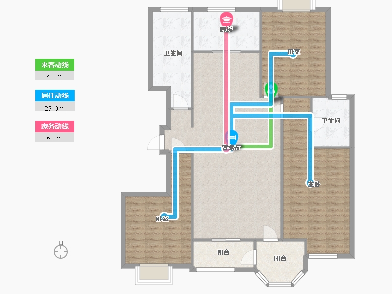 山东省-临沂市-水榭华庭-125.66-户型库-动静线