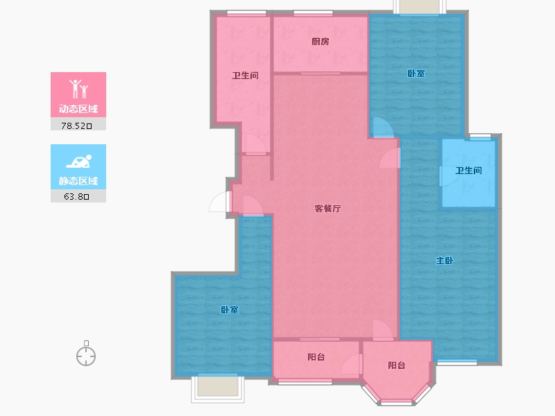 山东省-临沂市-水榭华庭-125.66-户型库-动静分区