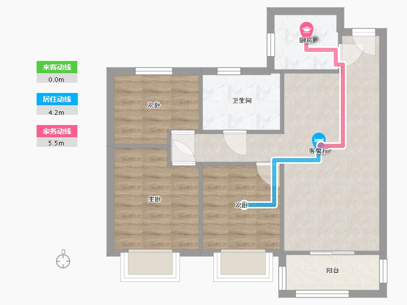 安徽省-合肥市-华南城紫荆名都四期-锦园-71.20-户型库-动静线