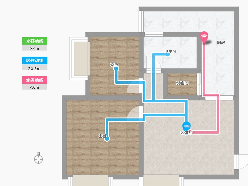 浙江省-温州市-八仙楼小区-64.00-户型库-动静线