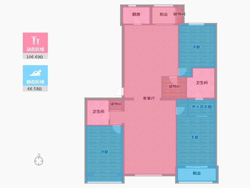 北京-北京市-西屋国际公寓-185.60-户型库-动静分区