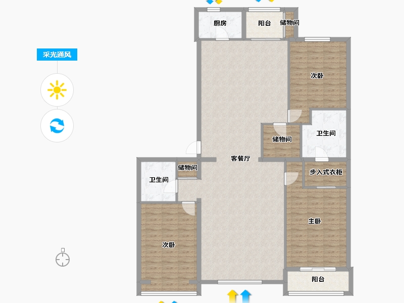 北京-北京市-西屋国际公寓-185.60-户型库-采光通风