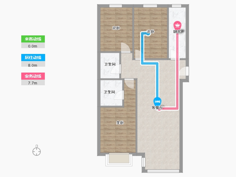 内蒙古自治区-呼和浩特市-南店滨水新村-100.37-户型库-动静线