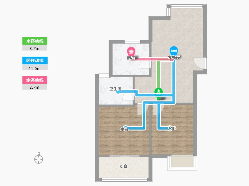 浙江省-杭州市-金盛曼城-60.37-户型库-动静线