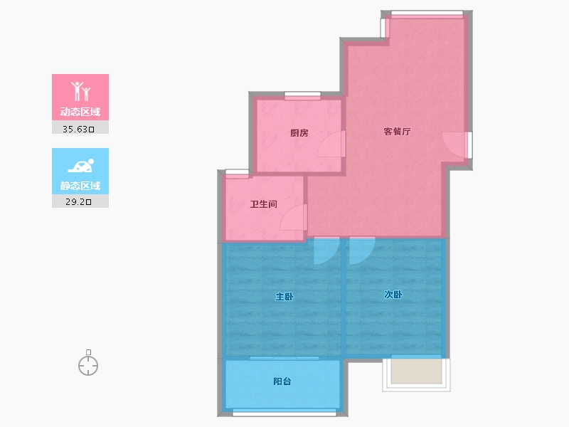 浙江省-杭州市-金盛曼城-60.37-户型库-动静分区