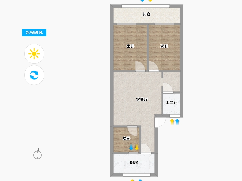 河南省-新乡市-博筑铁西新村-80.80-户型库-采光通风