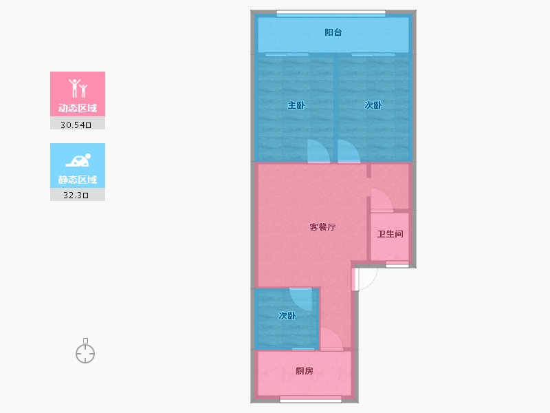 河南省-新乡市-博筑铁西新村-80.80-户型库-动静分区