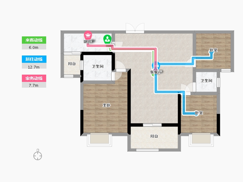 四川省-广元市-滨江华府-93.57-户型库-动静线