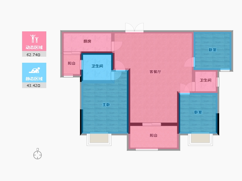 四川省-广元市-滨江华府-93.57-户型库-动静分区