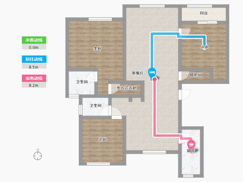 浙江省-温州市-白麓城·馨雅苑-101.60-户型库-动静线