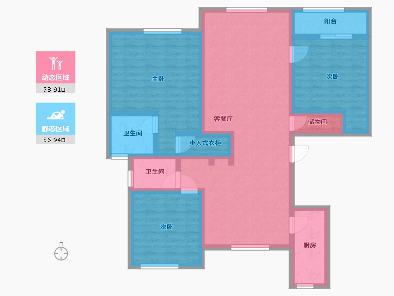 浙江省-温州市-白麓城·馨雅苑-101.60-户型库-动静分区