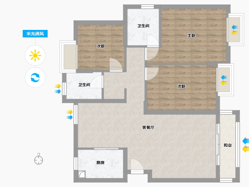 贵州省-遵义市-悦城-99.00-户型库-采光通风