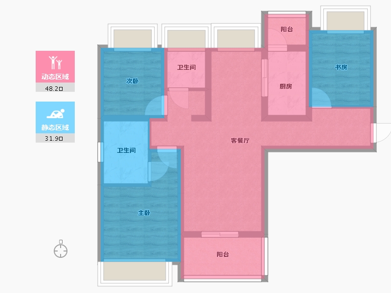 广东省-深圳市-观山嘉苑A座-86.00-户型库-动静分区