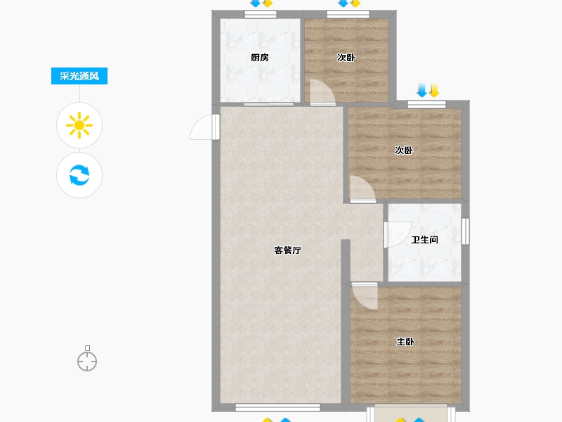 辽宁省-沈阳市-恒大御湖郡-80.74-户型库-采光通风