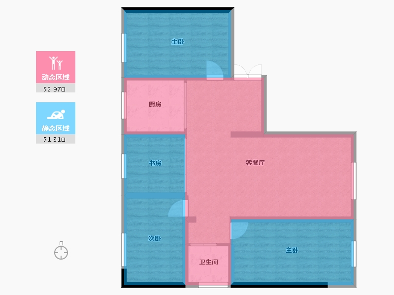 新疆维吾尔自治区-石河子市-绥来驿城-108.78-户型库-动静分区