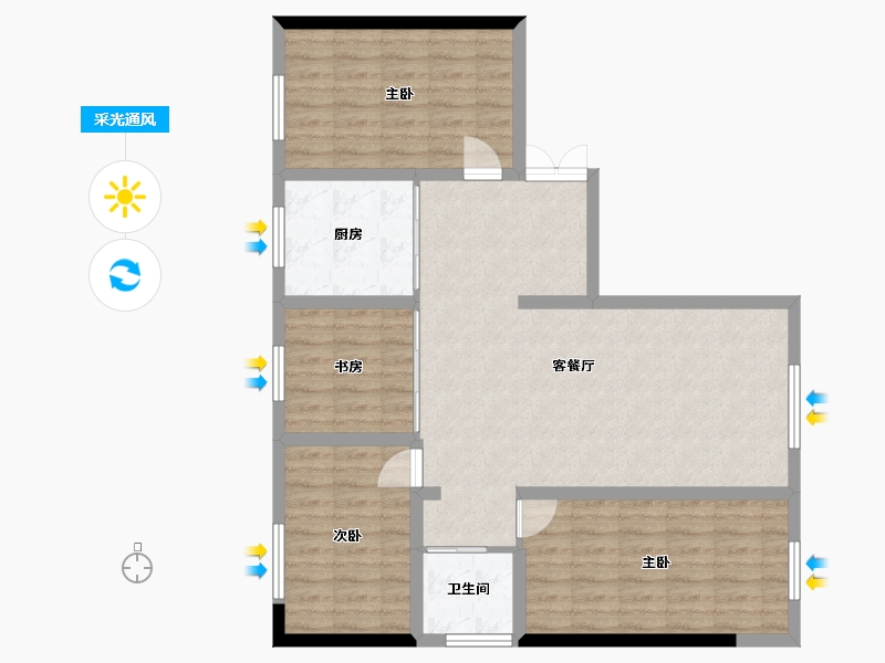 新疆维吾尔自治区-石河子市-绥来驿城-108.78-户型库-采光通风