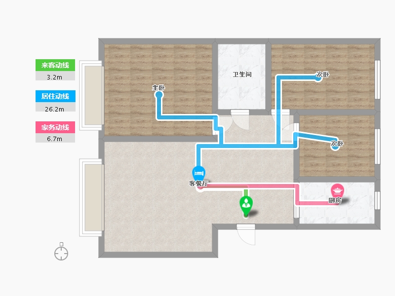 内蒙古自治区-乌海市-陶然印象小区-95.20-户型库-动静线