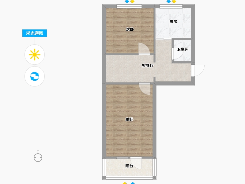 北京-北京市-崇文门东后河沿1号院-48.55-户型库-采光通风