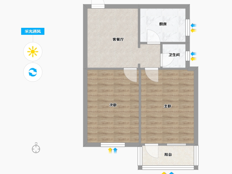 山东省-济南市-山东技师学院宿舍-53.48-户型库-采光通风