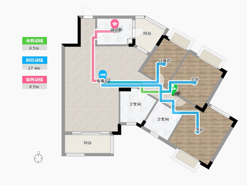 广东省-中山市-绿韵花都-110.89-户型库-动静线