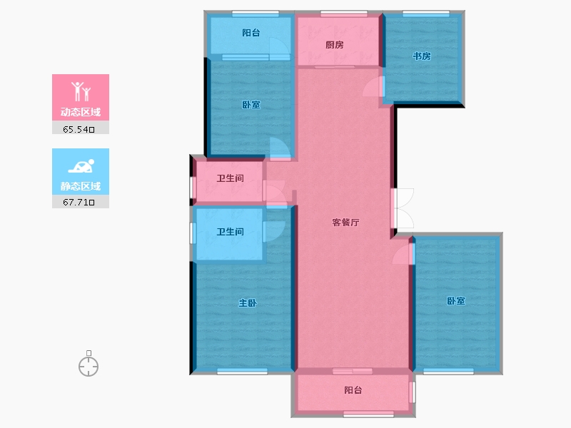 河南省-开封市-朝阳府-132.00-户型库-动静分区