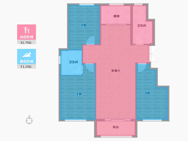 山东省-淄博市-乾宏容园-104.06-户型库-动静分区