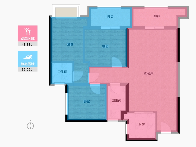 福建省-漳州市-中骏丽景府-80.80-户型库-动静分区