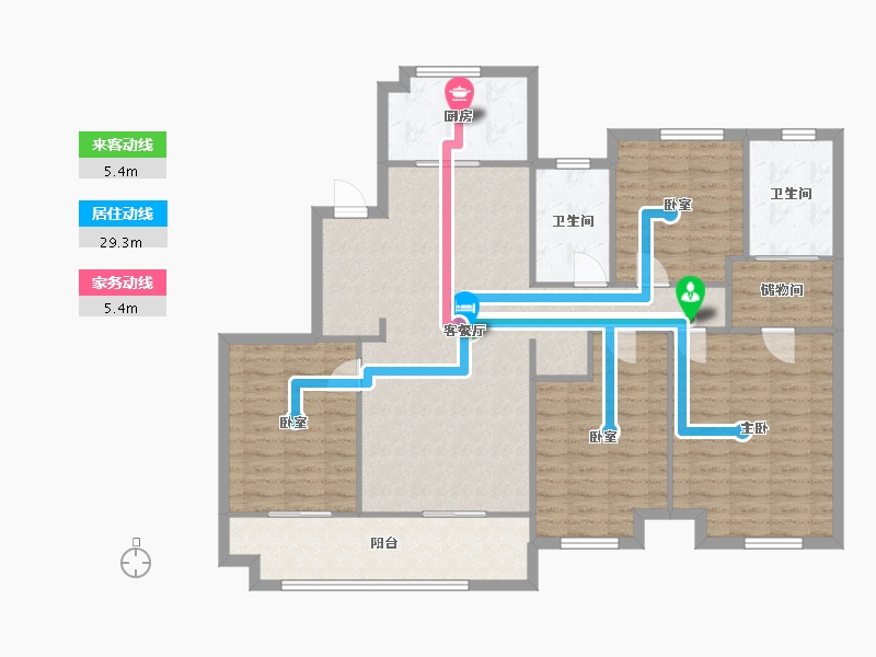 浙江省-温州市-瓯鹿幸福里-125.00-户型库-动静线