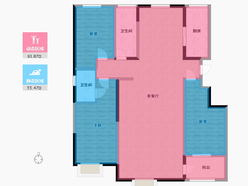 山东省-滨州市-福源社区-133.36-户型库-动静分区