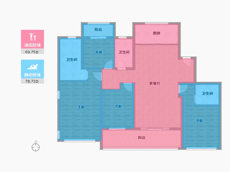 浙江省-杭州市-绿城锦海棠-133.82-户型库-动静分区