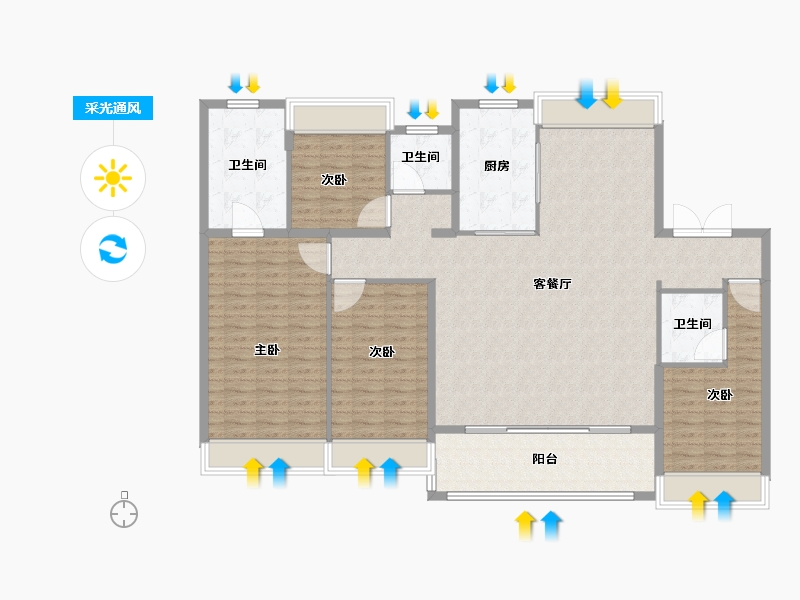 江苏省-苏州市-天誉东方-158.41-户型库-采光通风