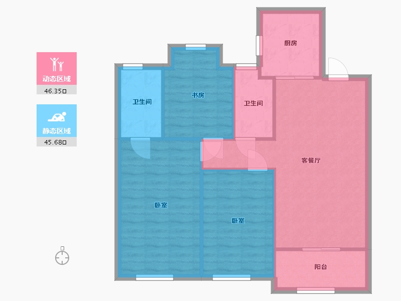 江苏省-苏州市-金地-84.00-户型库-动静分区