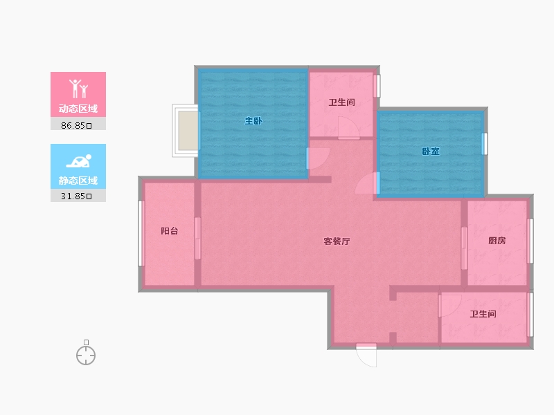 陕西省-西安市-大城新港-96.00-户型库-动静分区