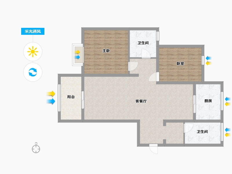 陕西省-西安市-大城新港-96.00-户型库-采光通风