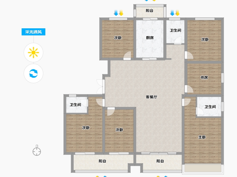 山东省-菏泽市-中达宜居荷苑-192.00-户型库-采光通风