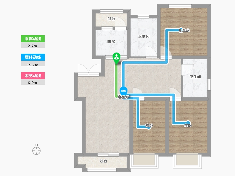 江苏省-南通市-金磨华庭-120.00-户型库-动静线