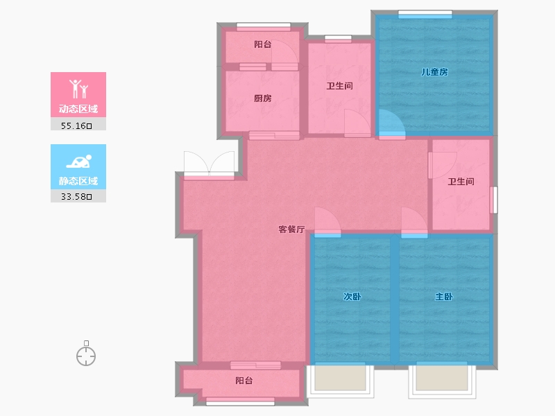 江苏省-南通市-金磨华庭-120.00-户型库-动静分区